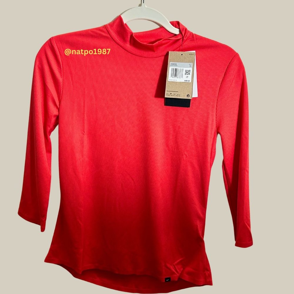 NEW Nike DRI-Fit Ave UV Ribbed Mock Neck Golf Top - XS